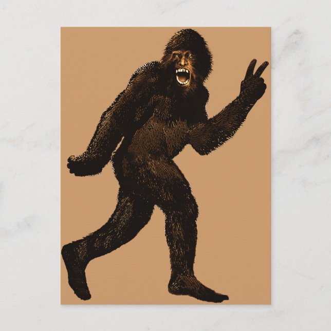 Bigfoot Peace Sign Postcard (Front)
