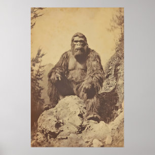 Bigfoot Photography Print Vintage Sasquatch Art