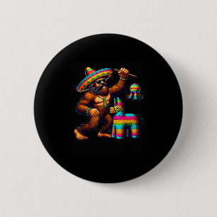 Bigfoot Pinata Cinco De Mayo Mexican Sasquatch Kid 6 Cm Round Badge