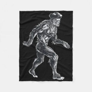Bigfoot Pirate - Sasquatch Big Foot - Spooky For H Fleece Blanket