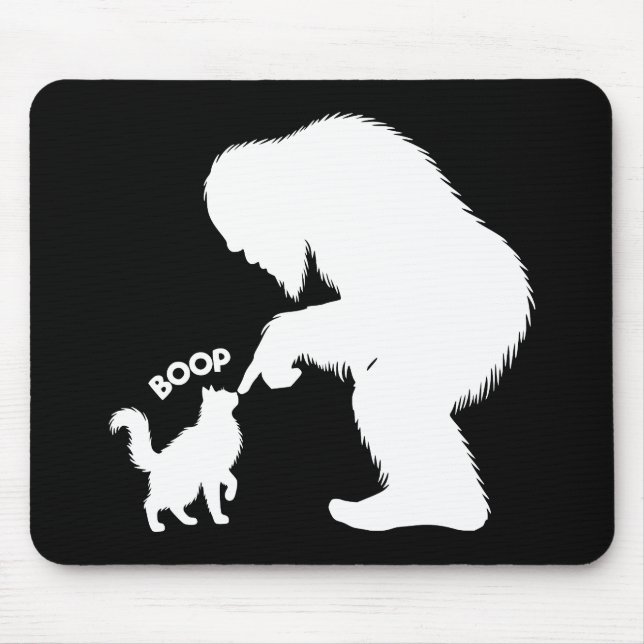 Bigfoot Playful Long Haired Cat Boop Mouse Pad (Front)