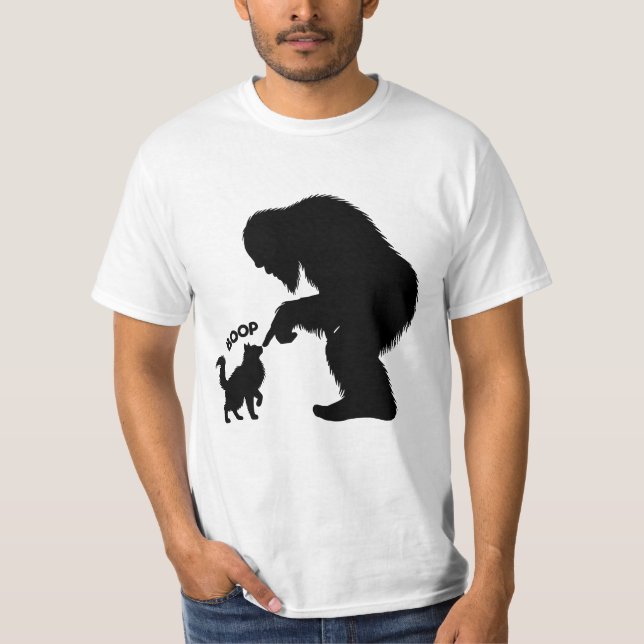 Bigfoot Playful Long Haired Cat Boop T-Shirt (Front)