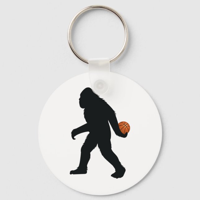 Bigfoot Playing Basketball  Key Ring (Front)