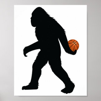 Bigfoot Playing Basketball Poster
