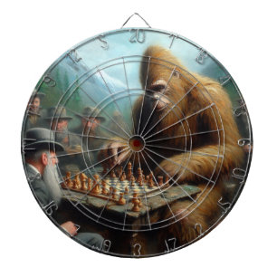 Bigfoot Playing Chess Dartboard