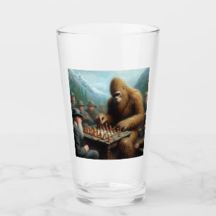 Bigfoot Playing Chess Glass