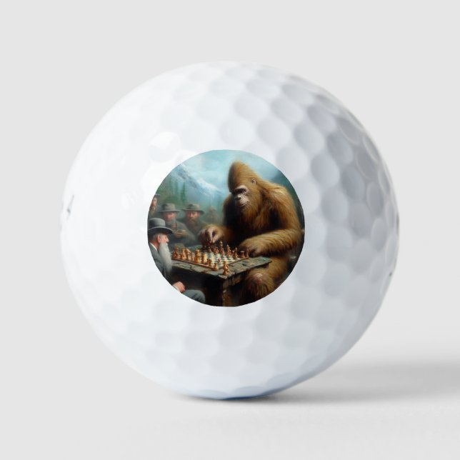 Bigfoot Playing Chess Golf Balls (Front)