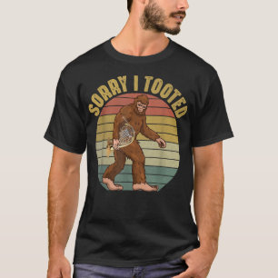 Bigfoot Playing French Horn Sorry I Tooted Funny V T-Shirt