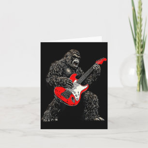 Bigfoot Playing Guitar Rock Music Lover Sasquatch Card