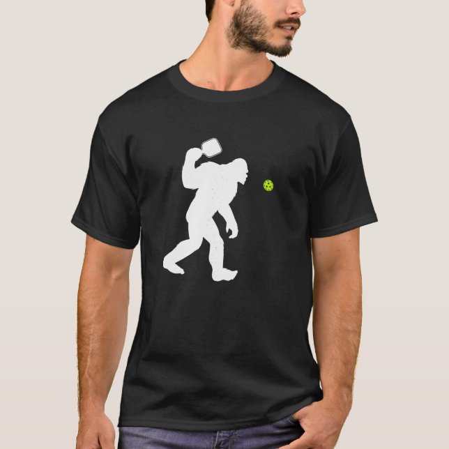 Bigfoot playing Pickleball T Shirt (Front)
