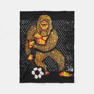 Bigfoot Playing Soccer For Soccer Players Funny Gi Fleece Blanket