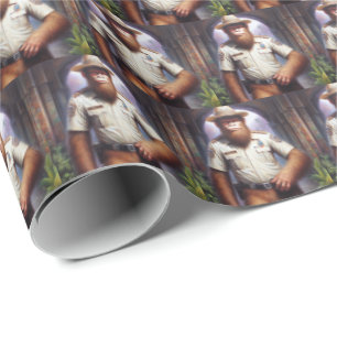 Bigfoot Policeman Wrapping Paper