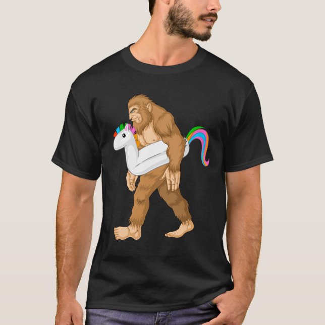 bigfoot pool party unicorn T-Shirt (Front)