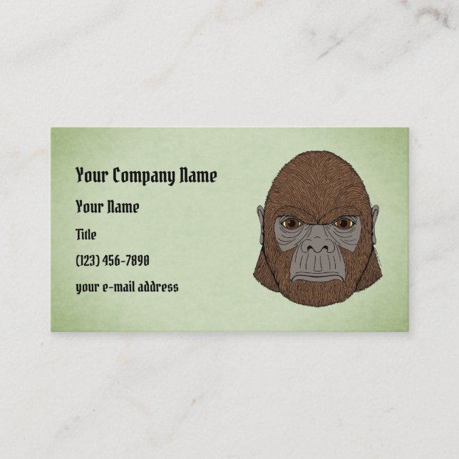 Bigfoot Portrait 1 (Ape-Like) Business Card (Front)