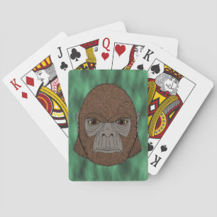 Bigfoot Portrait 1 (Ape-Like) Playing Cards