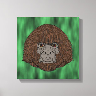 Bigfoot Portrait 2 (Human-Like) Canvas Print