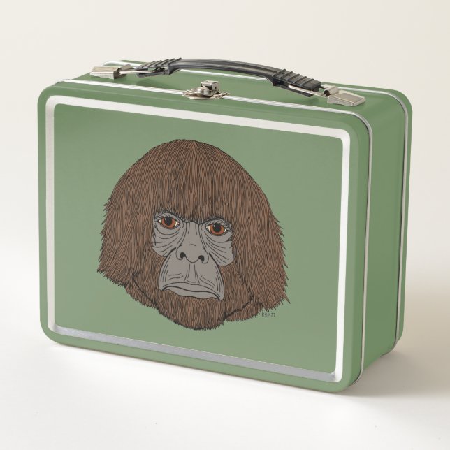 Bigfoot Portrait 2 (Human-Like) Metal Lunch Box (Front)