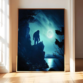 Bigfoot Poster Art Print, Gothic Wall Decor Painti
