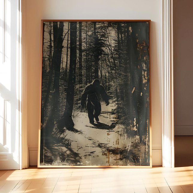Bigfoot Poster Art Print, Scary Wall Art Painting  (Creator Uploaded)