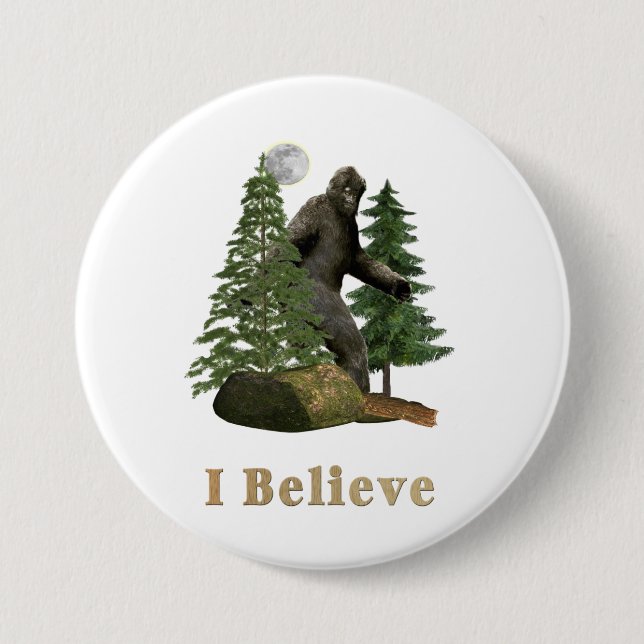 Bigfoot products 7.5 cm round badge (Front)