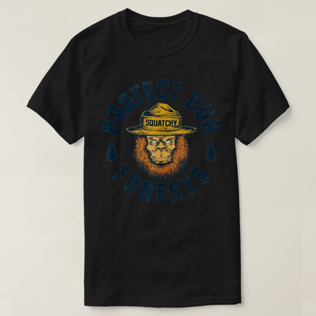 Bigfoot Protect Our Forests National Park Retro Sa T-Shirt (Design Front)