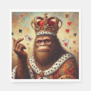 Bigfoot Queen of Hearts Napkin