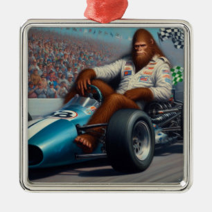 Bigfoot Racecar Metal Tree Decoration