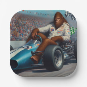 Bigfoot Racecar Paper Plate
