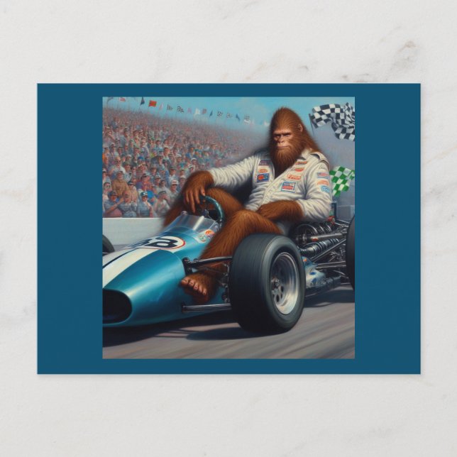 Bigfoot Racecar Postcard (Front)