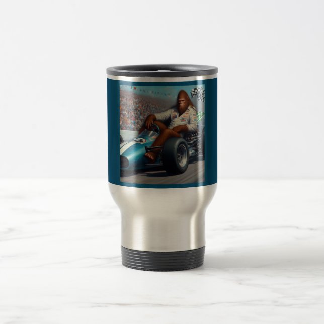 Bigfoot Racecar Travel Mug (Center)