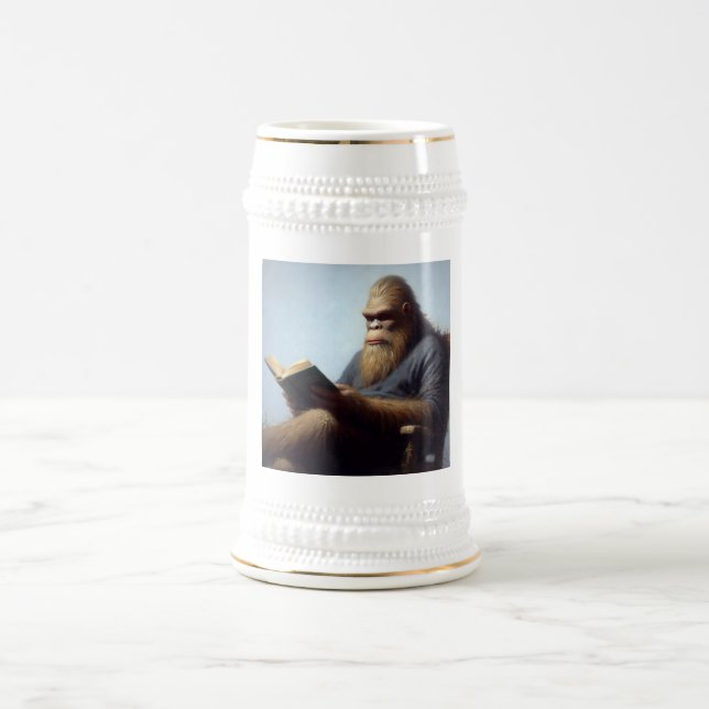Bigfoot Reading Beer Stein (Center)