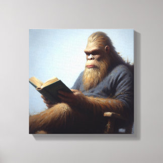 Bigfoot Reading Canvas Print