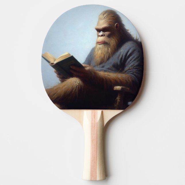 Bigfoot Reading Ping Pong Paddle (Front)