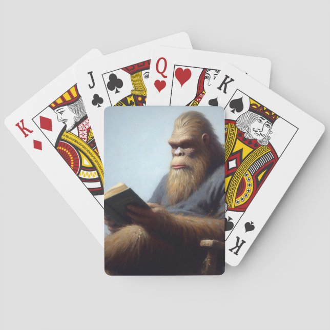 Bigfoot Reading Playing Cards (Back)