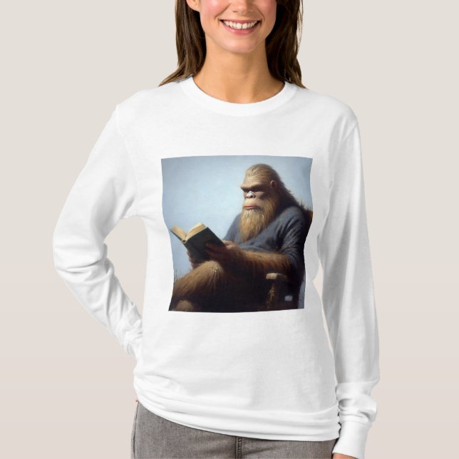 Bigfoot Reading T-Shirt (Front)
