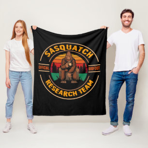 Bigfoot Research Team Retro Vintage Sasquatch Fleece Blanket
