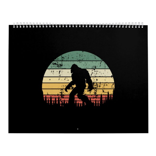 Bigfoot Retro Sunset Gift Calendar (Cover)