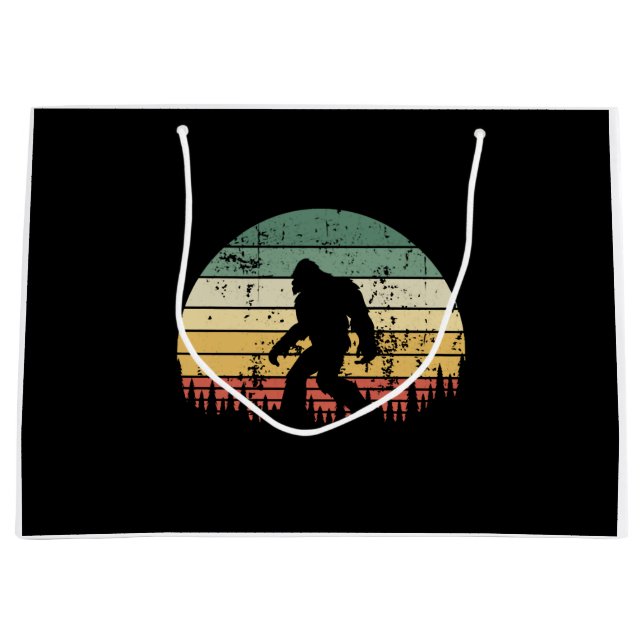 Bigfoot Retro Sunset Gift Large Gift Bag (Front)