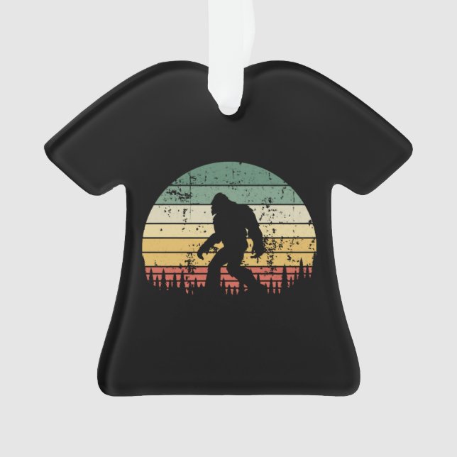 Bigfoot Retro Sunset Gift Ornament (Front)