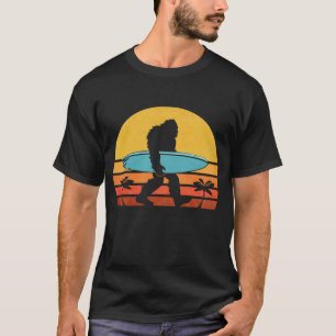 Bigfoot Retro Surfing Tropical Sasquatch Surfer T-Shirt
