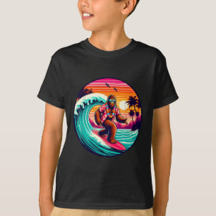 Bigfoot Retro Surfing Tropical Sasquatch Surfering T-Shirt