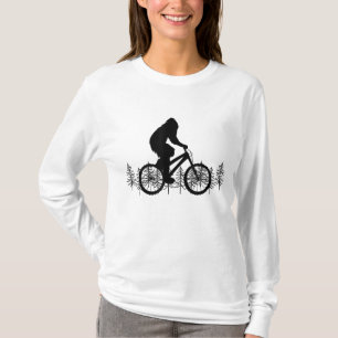 Bigfoot Rides A Mountain Bike Funny MTB T-Shirt