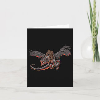 Bigfoot Riding A Dragon Looking At Dinosaurs - Sas Card