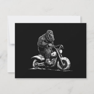 Bigfoot Riding A Motorcycle Bike Funny Sasquatch M Invitation