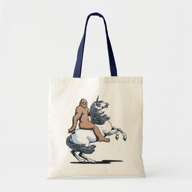 Bigfoot Riding a Unicorn Tote Bag (Front)