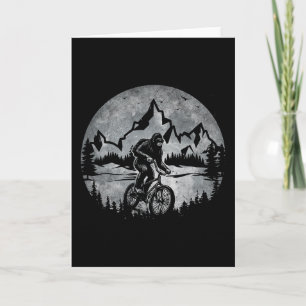Bigfoot Riding Bicycle Mountain Biking Moon Bigfoo Card