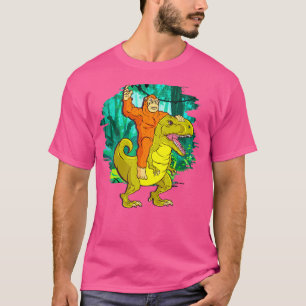 Bigfoot Riding Dinosaur Sasquatch T-Rex Funny Gi T-Shirt