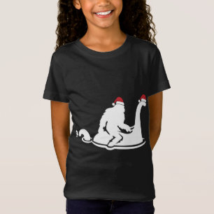 Bigfoot Riding Loch Ness Monster Christmas Funny X T-Shirt