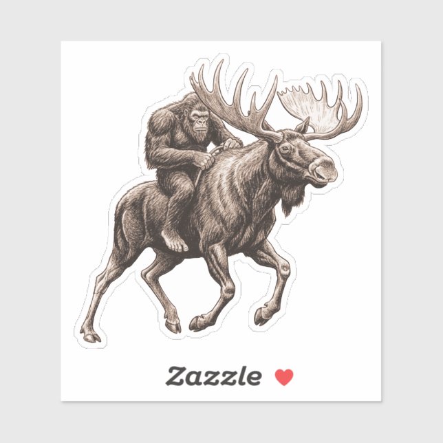 Bigfoot Riding Moose (Sheet)
