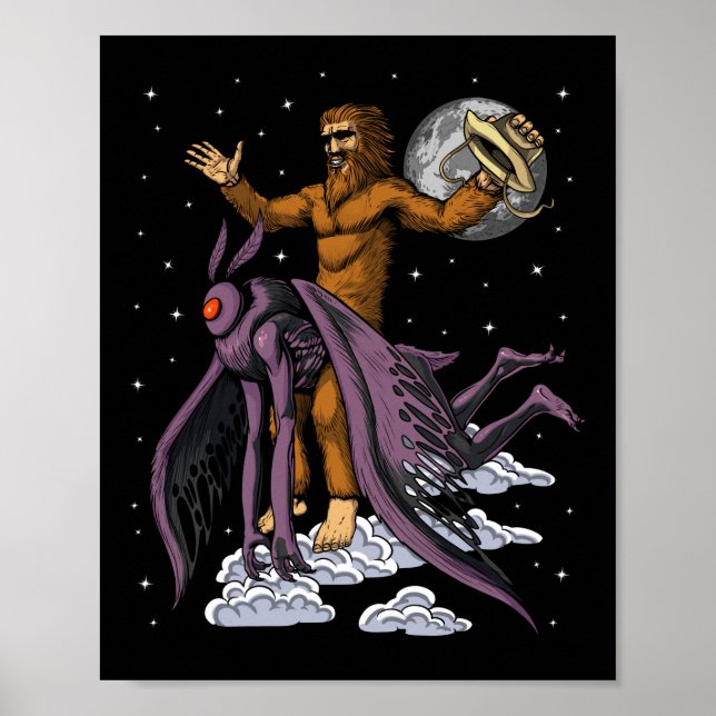 Bigfoot Riding Mothman Poster (Front)